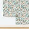 Watercolor Geometric Faux Tile Art Deco Square Checkered Patchwork Colorful Folk Cheater Quilt Traditional Classic Custom Removable Wallpaper by Spoonflower Peel & Stick Wallpaper 2FT Wide